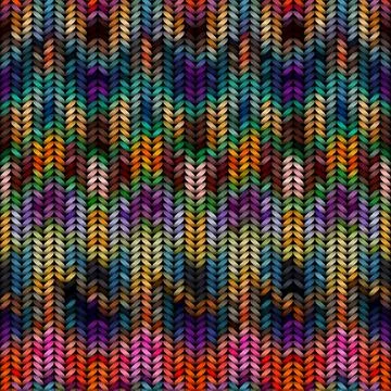 Seamless pattern of knitted woolen cloth. Realistic black knitwear texture fo Stock Illustration