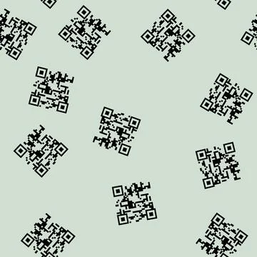 Seamless pattern knobs qr code label cartoon vector Stock Illustration