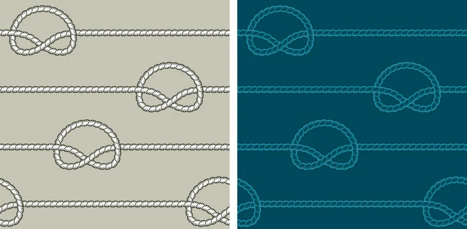 Seamless pattern, knotted rope Stock Illustration