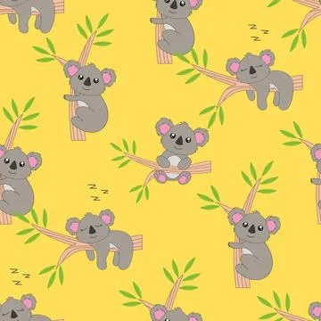 Seamless pattern with koala  Stock Illustration