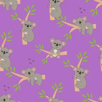 Seamless pattern with koala  Stock Illustration