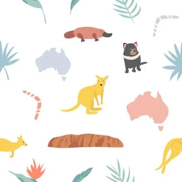 Seamless pattern with koalas and leaves Illustrazione stock