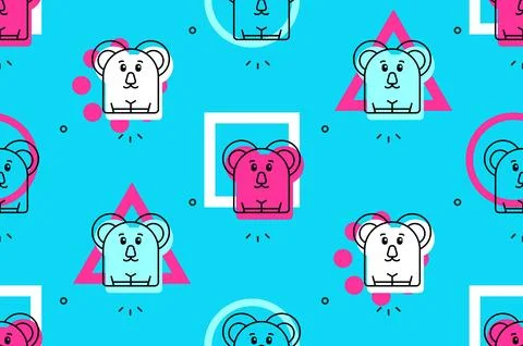 Seamless pattern with Koalas Stock Illustration