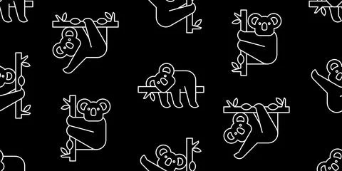 Seamless pattern with Koalas Stock Illustration