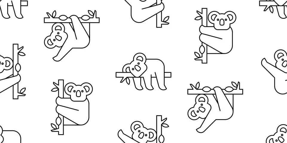 Seamless pattern with Koalas Stock Illustration