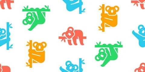 Seamless pattern with Koalas Stock Illustration