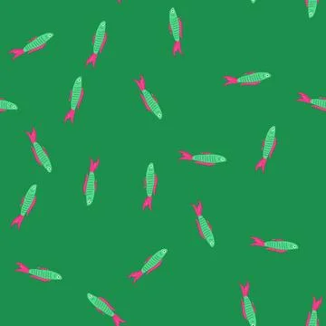 Seamless pattern koi decorative fish cartoon vector Stock Illustration