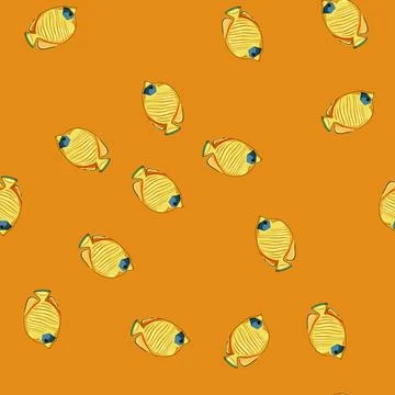 Seamless pattern koi decorative fish cartoon vector Stock Illustration