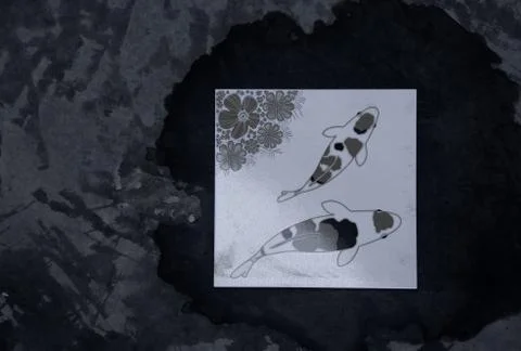 Seamless pattern with koi fish Stock Photos