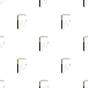 Seamless pattern with kusarigama. Ninja weapon. Samurai equipment. Vector. Illustrazione stock