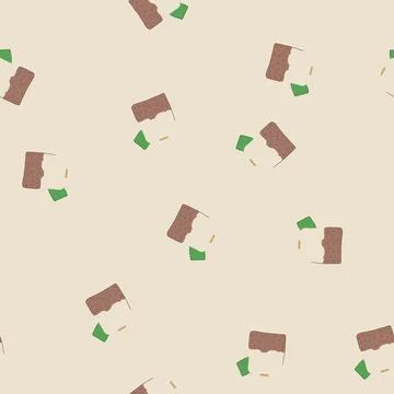 Seamless pattern label teabag cartoon vector Stock Illustration