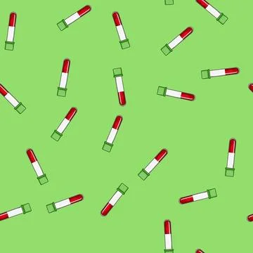 Seamless pattern laboratory blood test vial cartoon vector Stockillustratie