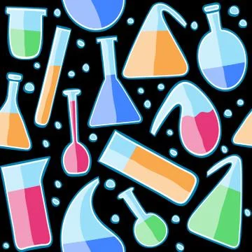 Seamless pattern laboratory glass Stock Illustration