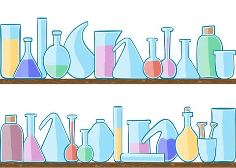 Seamless pattern laboratory glass Stock Illustration