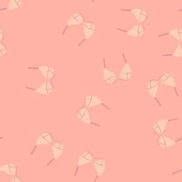 Seamless pattern lace bra modern cartoon vector Stock Illustration