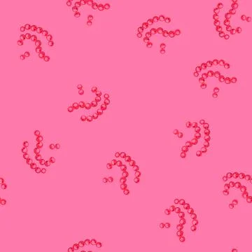 Seamless pattern lactobacilli bacteria forming microbiome chain Illustrazione stock