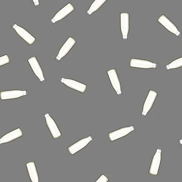 Seamless pattern lactose milk bottle cartoon vector Stock Illustration