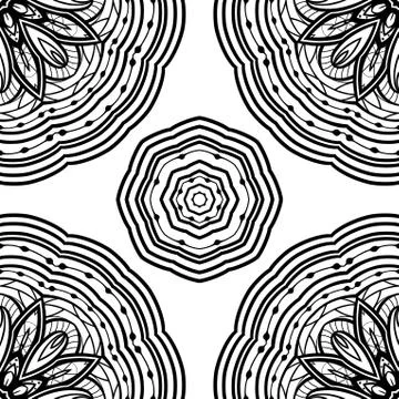 Seamless pattern of lacy mandala. Stock Illustration