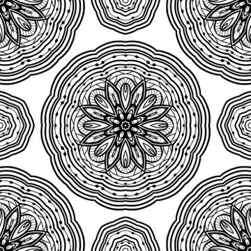 Seamless pattern of lacy  mandala. Stock Illustration