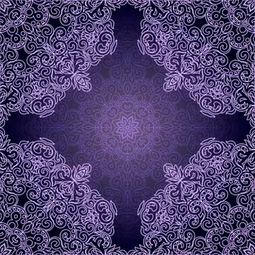 Seamless pattern with Lacy mandala in the Indian style. Bohemian ornament. Royal Stock Illustration