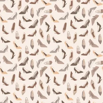 Seamless pattern with  ladies shoes Stock Illustration