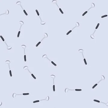 Seamless pattern ladle kitchen utensil for cooking and serving food Stock Illustration