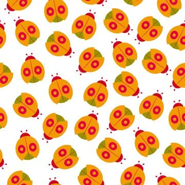 Seamless pattern with a ladybug. Stylized images of ladybugs. Stock-Illustration