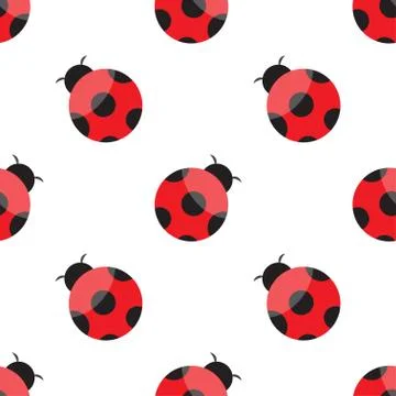 Seamless pattern with ladybugs Stock Illustration