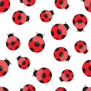 Seamless pattern with ladybugs Illustrazione stock