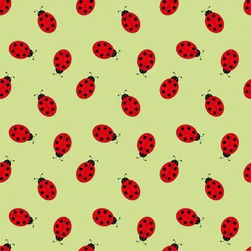 Seamless pattern with ladybugs.Background for gift wrapping Stock Illustration