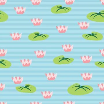 Seamless pattern with lake fulled water lilies. Seamless pattern with lake... Stock Photos