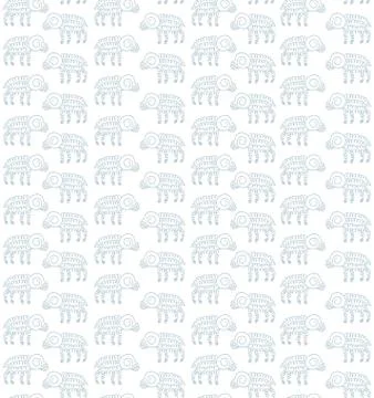 Seamless pattern lamb Doodle Stock Illustration