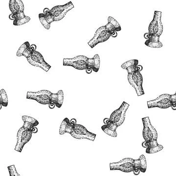 Seamless pattern lamp reading sketch hand drawn Stock Illustration