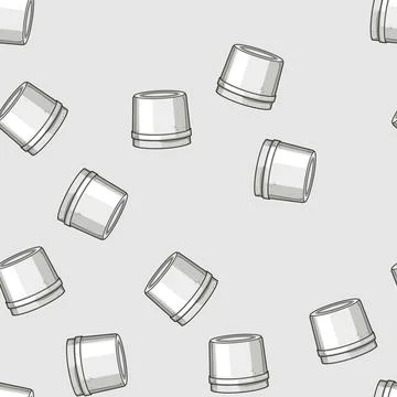 Seamless pattern landfill plastic bottle cap cartoon vector Stock Illustration
