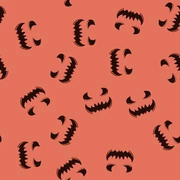 Seamless pattern lantern carved pumpkin face cartoon vector Stock Illustration