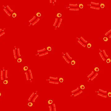 Seamless pattern lantern chinese firecracker cartoon vector Stockillustratie
