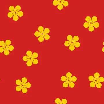 Seamless pattern lantern chinese flower cartoon vector Stock Illustration