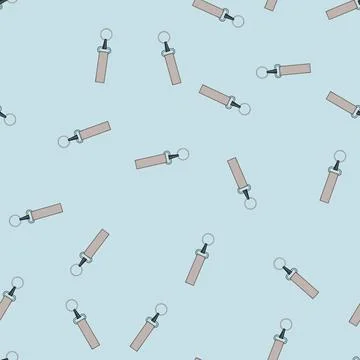 Seamless pattern lanyard key ring clip cartoon vector Stock Illustration