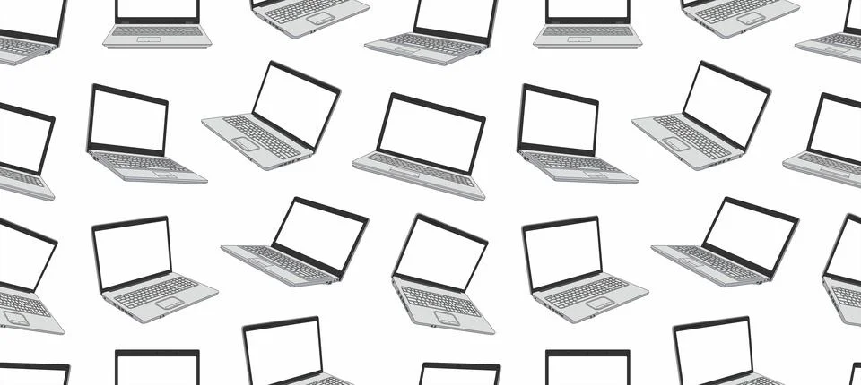 Seamless pattern of Laptop Stock Illustration