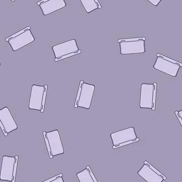 Seamless pattern laptop table phone holder cartoon vector Illustrazione stock