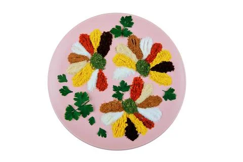 Seamless pattern. A large assortment of spices and herbs.it it's in the plate. C Stock Photos