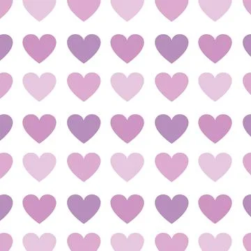 A seamless pattern of large colorfull toned pink hearts vector illustration Stock Illustration