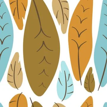 Seamless pattern with large falling colorful leaves. Illustrazione stock