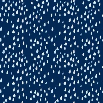 Seamless pattern with large raindrops. Stock Illustration