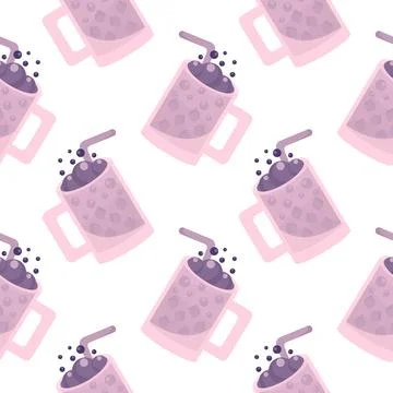 Seamless pattern of large soda drinks Stock Illustration
