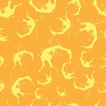Seamless pattern of large splashes of liquid on an orange background イラスト素材
