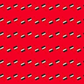 Seamless pattern with large wide new red brush for construction or wall Stock Photos