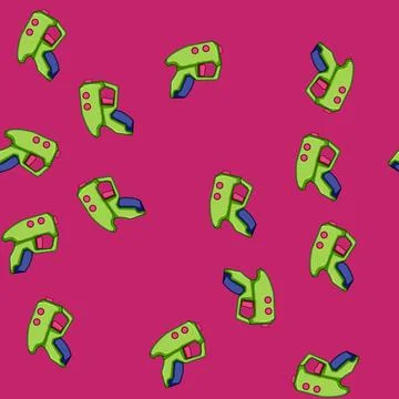 Seamless pattern laser blaster gun cartoon vector Illustrazione stock