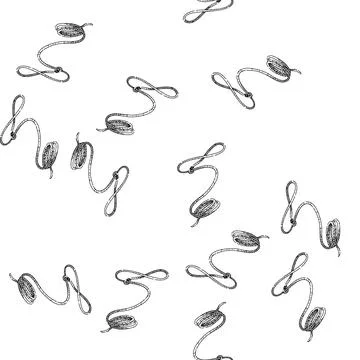 Seamless pattern Lasso rope forming loop and coiled length Stock Illustration