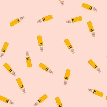 Seamless pattern lasting setting spray cartoon vector Stock Illustration